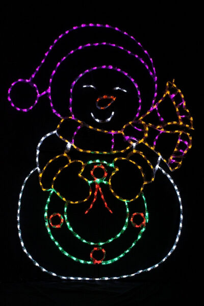 Snowman Mom Christmas light display