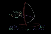 Windsurfing Elf animated Christmas light display