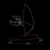 Windsurfing Elf animated Christmas light display