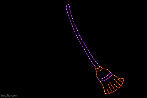Magic Broom Halloween Light Display
